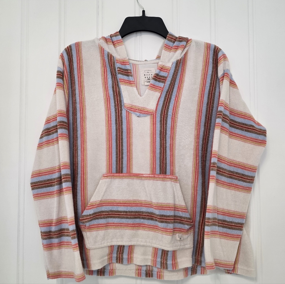 Billabong Baja Hoodie Retro Serape Stripe Pullover – Small